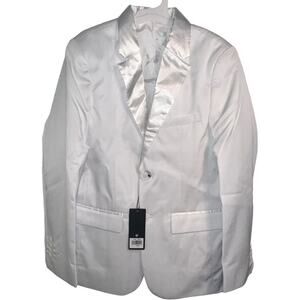 Young Boys Formal White Satin Tux Tuxedo Jacket sz 12 NWT